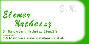 elemer matheisz business card